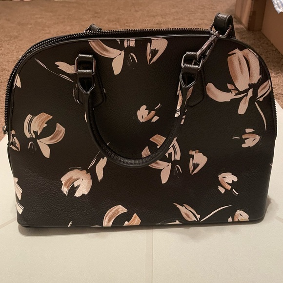 A New Day Black Floral Satchel Purse NWOT - Picture 4 of 10